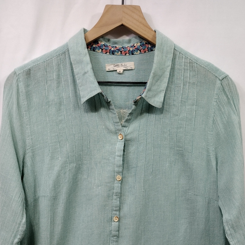 Isabella Sinclair Popover Shirt Womens M Green  Boho Retro 90s Y2K Casual Comfy - Picture 3 of 11